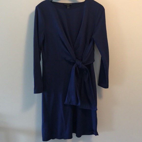 J Crew navy easy fit jersey dress with tie waist